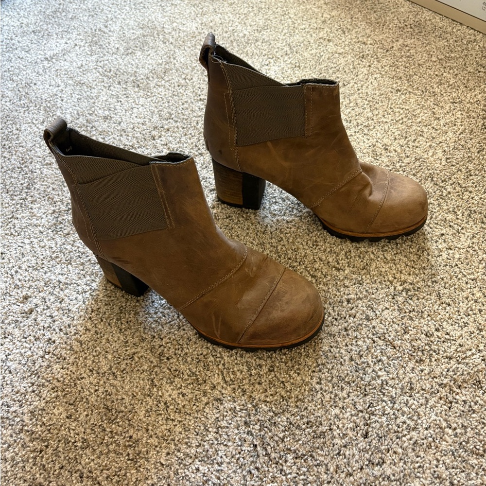 Sorel Brown Leather Ankle Boots